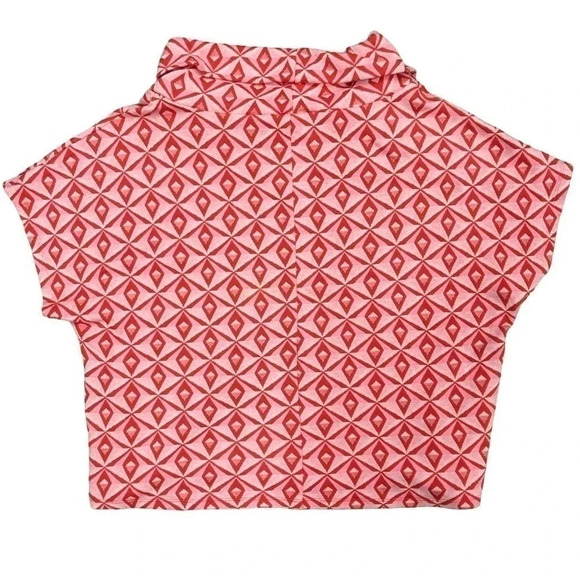 Isle by Melis Kozan Funnel Neck Short sleeve Geometric Womens XLarge Top - Picture 2 of 7